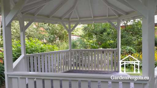 6-seitiger weißer Gartenpavillon