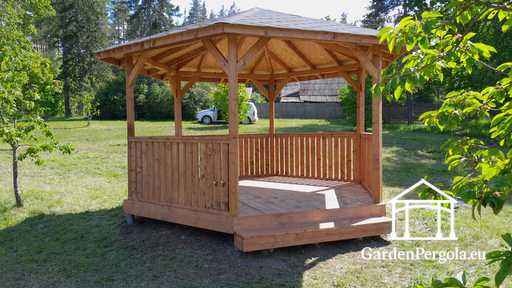 6-seitiger hellbrauner Gartenpavillon