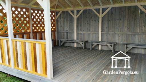 4x8m Großer Kindergarten Gartenpavillon