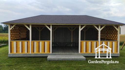4x8m Großer Kindergarten Gartenpavillon