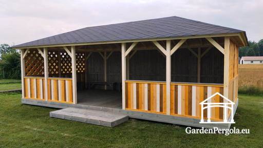 4x8m Großer Kindergarten Gartenpavillon