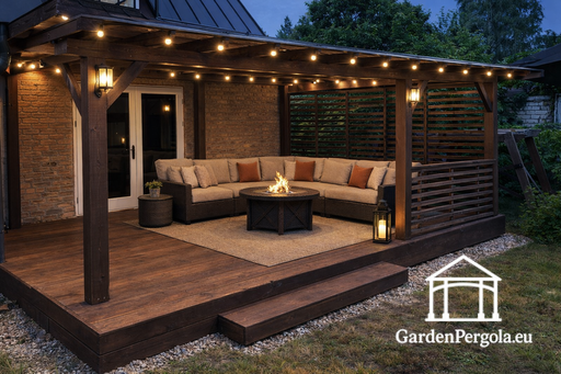 Dunkelbraune langlebige Gartenpavillon-Erweiterung 3x6m