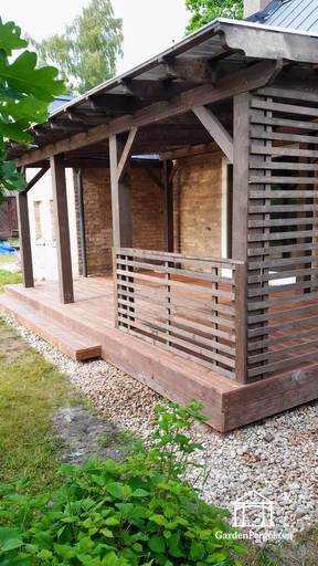 Dunkelbraune langlebige Gartenpavillon-Erweiterung 3x6m