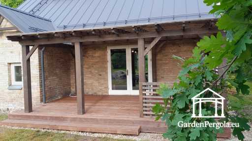 Dunkelbraune langlebige Gartenpavillon-Erweiterung 3x6m