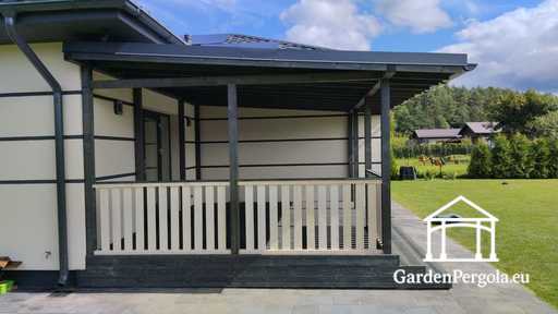 Premium Dunkelgrauer Gartenpavillon mit Metalldach 4x6m