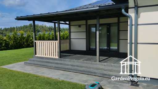 Premium Dunkelgrauer Gartenpavillon mit Metalldach 4x6m