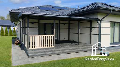 Premium Dunkelgrauer Gartenpavillon mit Metalldach 4x6m - garden gazebo pergola