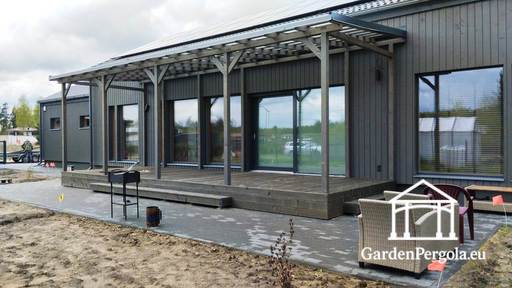 An das Haus angebauter Vordach 3x10m Polycarbonat