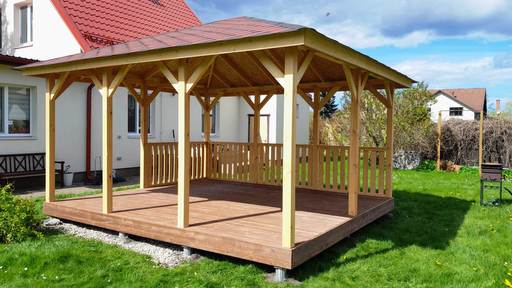 4x4,5 m Holz-Gartenpavillon — Gemütlich, geräumig und perfekt für Entspannung im Freien - garden gazebo pergola