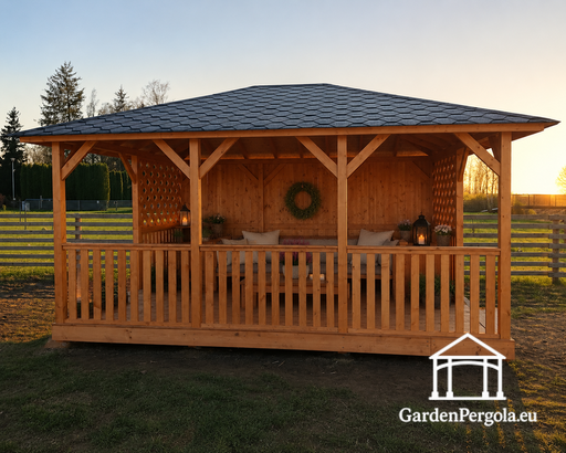 3x4 m Holz-Gartenpavillon - garden gazebo pergola