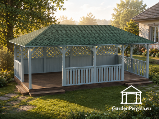 4x8 m Holz-Gartenpavillon - garden gazebo pergola