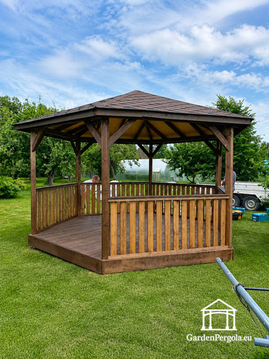 Sechseckiger Holz-Gartenpavillon mit Schindeldach — Gemütlich, Praktisch und Natürlich Elegant - garden gazebo pergola