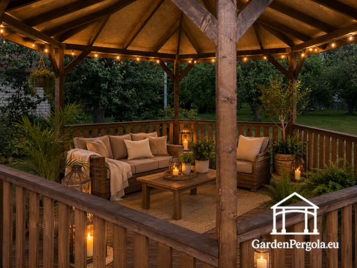 Sechseckiger Holz-Gartenpavillon mit Schindeldach — Gemütlich, Praktisch und Natürlich Elegant
