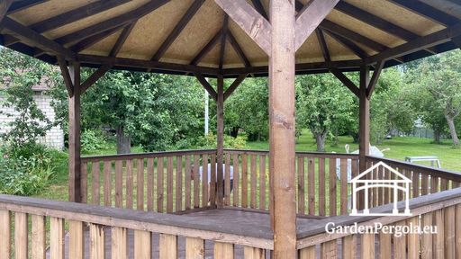 Sechseckiger Holz-Gartenpavillon mit Schindeldach — Gemütlich, Praktisch und Natürlich Elegant