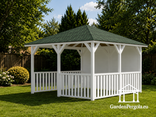 4x4 m Holz-Gartenpavillon — Offener Außenschutz ohne Boden - garden gazebo pergola