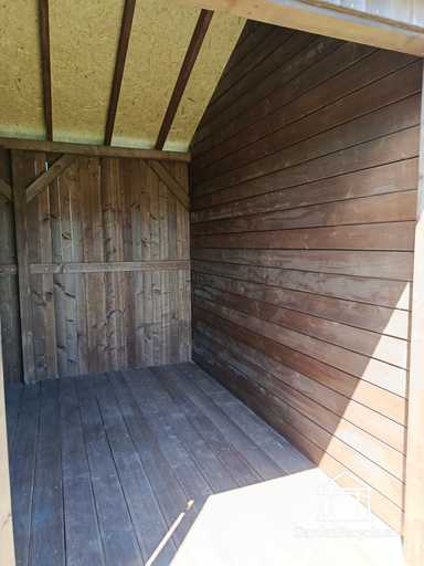 3x5,5 m Maßgefertigter Holz-Gartenschuppen — Geräumiger Abstellraum mit breiten Doppeltüren