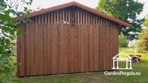 4x6 m brauner Holz-Gartenpavillon
