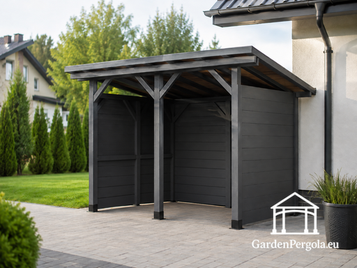 3x3 m Holz-Mülltonnenunterstand - garden gazebo pergola