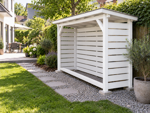 1 × 2 m kleiner Holzunterstand für Brennholz mit Pultdach - garden gazebo pergola