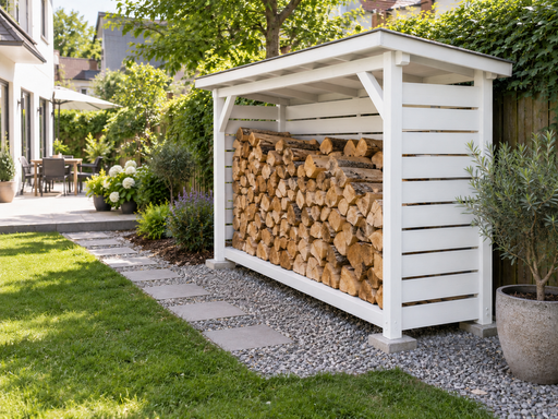 1 × 2 m kleiner Holzunterstand für Brennholz mit Pultdach