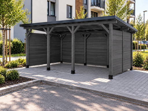 3 × 5 m Holz-Mülltonnenunterstand für Mehrfamilienhäuser - garden gazebo pergola